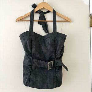 RobertLouis Y2K Plaid Halter Top Sz L